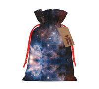 Carina Nebula Space Print Christmas Burlap Gift Bag With Drawstring, Present Small Favor Pouch For Birthday Parties-S Size