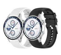 carinacoco 2 Pack Straps for Oneplus Watch 3/Oneplus Watch2/Oppo WatchX2/Watch X, Soft Silicone Adjustable Replacement Sport Bands, Black&White