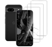 carinacoco 3 Pack Elastic Skin Screen Protector for Google Pixel 8a, Soft TPU Full Coverage HD Clear Anti-Scratch No Bubbles Self-Healing Screen Protector with Installation Alignment Tool