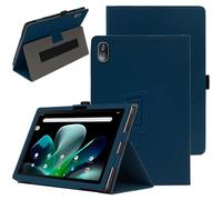 carinacoco Case for Acer Iconia Tab M10 10.1 inch, Full Coverage Premium Leather Folio Folding Stand Anti-Drop Tablet Protective Cover, with Pencil Holder and Wrist Strap Tablet Cover, Dark Blue