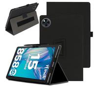 carinacoco Case for DOOGEE U11/DOOGEE U11 Pro 11 inch, Full Coverage Premium Leather Folio Folding Stand Anti-Drop Tablet Protective Cover, with Pencil Holder and Wrist Strap Tablet Cover, Black