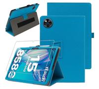carinacoco Case for DOOGEE U11/U11 Pro 11 inch With 1 Pack Screen Protector, Premium Leather Folio Folding Stand Anti-Drop Tablet Protective Cover, with Pencil Holder and Wrist Strap, Blue