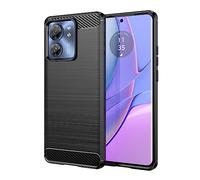 carinacoco Case for Motorola Edge 40, Soft TPU Carbon Fiber Texture Shockproof Bumper Anti-Drop Rugged Cover, Ultra Slim Anti-Scratch Phone Case, Black