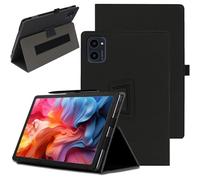 carinacoco Case for TABWEE T20 10.1 inch, Full Coverage Premium Leather Folio Folding Stand Anti-Drop Tablet Protective Cover, with Pencil Holder and Wrist Strap Tablet Cover for TABWEE T20, Black