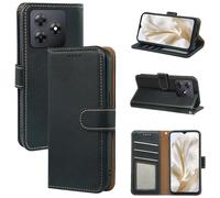 carinacoco Leather Case for Blackview Wave 8/Wave 8C/OSCAL Flat 2, Premium Flip Folio Wallet + Inner Slim TPU Case, with [Card Slots] and [Stand Function], Magnetic Closure Shockproof Cover, Black