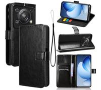 carinacoco Leather Case for OUKITEL C60/C60 Pro, Inner Slim TPU + Premium Flip Folio Wallet Case, with [Card Slots] and [Stand Function], RFID Blocking, Magnetic Closure Shockproof Cover, Black