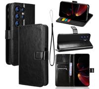carinacoco Leather Case for OUKITEL C61/C61 Pro, Inner Slim TPU + Premium Flip Folio Wallet Case, with [Card Slots] and [Stand Function], RFID Blocking, Magnetic Closure Shockproof Cover, Black