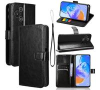 carinacoco Leather Case for TCL 60R 5G/TCL 60 5G, Premium Flip Folio Wallet + Inner Slim TPU Case, with [Card Slots] and [Stand Function], RFID Blocking, Magnetic Closure Shockproof Cover, Black