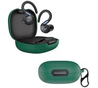 carinacoco Silicone Case for Anker Soundcore Sport X20 with Carabiner, Soft and Flexible, Ultra-Thin Shockproof Cover Slim-Fit Anti-Fall Earphone Case for Anker Soundcore Sport X20, Green