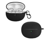 carinacoco Silicone Case for Baseus Bowie MC1 Pro with Carabiner, Soft and Flexible, Ultra-Thin Shockproof Cover Slim-Fit Anti-Fall Earphone Case for Baseus Bowie MC1 Pro, Black