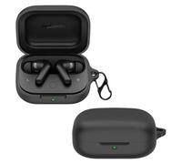 carinacoco Silicone Case for Motorola Moto Buds Plus with Carabiner, Soft and Flexible, Ultra-Thin Shockproof Cover Slim-Fit Anti-Fall Earphone Case for Motorola Moto Buds+, Black