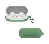 carinacoco Silicone Case for SONY WF-C700N with Carabiner, Soft and Flexible, Ultra-Thin Shockproof Cover Slim-Fit Anti-Fall Earphone Case for SONY WF-C700N - Green