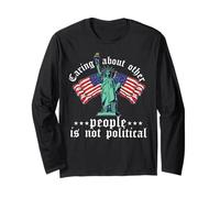 caring about other people is not political American Flag USA Long Sleeve T-Shirt