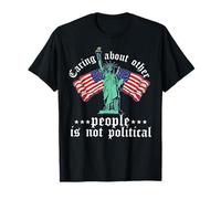 caring about other people is not political American Flag USA T-Shirt