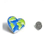 Caring Earth Green Brooches Stitching Broken Heart Earth Rainbow Cloud Enamel Pin Collar Label Pins Environmental Badge Jewelry Practical and clever