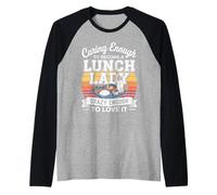Caring Enough to Become A Lunch Lady Crazy Enough to Love It Raglan Baseball Tee
