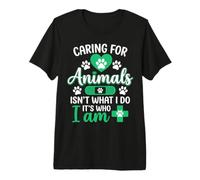 Caring for Animals is Who I Am Veterinarian Vet Tech Premium T-Shirt