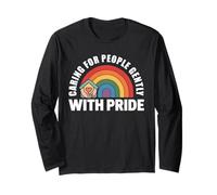 Caring for People Gently with Pride Rainbow Caregiver LGBTQ Long Sleeve T-Shirt