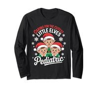 Caring for The Cutest Little Elves Pediatric Nurse Christmas Long Sleeve T-Shirt