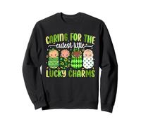 Caring for the Cutest Lucky Charm Shamrock St Patricks Day Sweatshirt