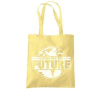 Caring for the Future environment planet earth climate change - Tote Shopping Bag - change Shopping Bag Tote recycle single use plastic animals reusable environment One size lemon yellow