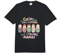 Caring for Tiny Humans and Strong Mamas Comfort Colors Adult Heavyweight T-Shirt