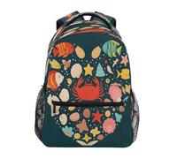 Caring Marine Creatures Kids Backpack for Boys Girls Student Big Backpacks for Elementary School Shoulder Bag Bookbag