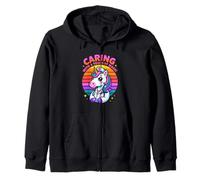 Caring With A Touch Of Magic Unicorn Nurse Zip Hoodie