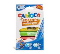 Carioca 42739 Temperello Poster Paint Stick (Pack of 6), Assorted Colours, C4742739