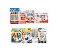 CARIOCA Assorted Felt Tip Pens Set Crazy Felt Tip Pen: Double Tip, Bi-Color, Fluorescent, Pastel, Scented, Color Changing, Conical Tips and Stamp, Brush Tip (Kit of 8 Boxes Total 84 Pieces)