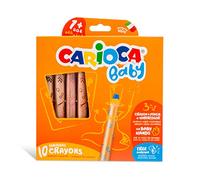 Carioca CAR-42818 3-in-1 Baby Crayons, 10-Piece
