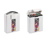 CARIOCA Colori Plus Sketch Marker Dual Tip Markers Chisel and Brush, Alcohol-Based Ink, Light Odor, Quick Drying (Box of 32 Acrylic Markers)
