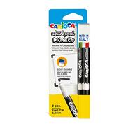 Carioca Fine Pack of 2 Erasable Whiteboard Markers - Black