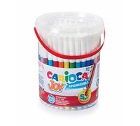 CARIOCA Jumbo Kids' Colour Markers - Super Washable Ink Felt-Tip Pens, Broad Blocked Tip, Maxi Octagonal Barrel, Gluten Free, Made in Italy (Box of 18 Markers)