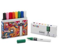 CARIOCA Jumbo Kids' Colour Markers - Super Washable Ink Felt-Tip Pens, Broad Blocked Tip, Maxi Octagonal Barrel, Gluten Free, Made in Italy (Rigid Box of 8 Markers)
