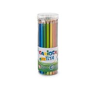 CARIOCA Jumbo Kids' Colour Markers - Super Washable Ink Felt-Tip Pens, Broad Blocked Tip, Maxi Octagonal Barrel, Gluten Free, Made in Italy (Tube of 50 Markers)