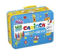 CARIOCA Jumbo Kids' Colour Markers - Super Washable Ink Felt-Tip Pens, Broad Blocked Tip, Maxi Octagonal Barrel, Gluten Free, Made in Italy (Box of 18 Markers)