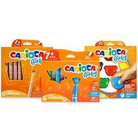 CARIOCA Jumbo Kids' Colour Markers - Super Washable Ink Felt-Tip Pens, Broad Blocked Tip, Maxi Octagonal Barrel, Gluten Free, Made in Italy (Set of 18 Markers)