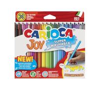 CARIOCA Jumbo Kids' Colour Markers - Super Washable Ink Felt-Tip Pens, Broad Blocked Tip, Maxi Octagonal Barrel, Gluten Free, Made in Italy (Box of 36 Markers)