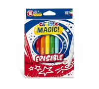 CARIOCA Magic Erasable Colors - Erasable Magic Ink Markers, Maxi 6mm Tip - Includes Magink Marker to Erase (Box of 10 Markers)