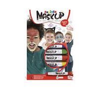 CARIOCA Mask Up Party, Face Painting Kit for Boys and Girls, Make-up Sticks Ideal for Christmas, Halloween, Carnival and Parties - 3 Colours and 2 Tutorials - Dermatologically Tested