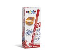 CARIOCA OOPS Red Erasable Pens Box of 12-0.7 mm Tip, Ergonomic Triangular Grip, Double Eraser, Heat-Sensitive Ink, Compatible Refills (12 Red Erasable Pens)
