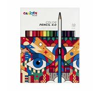 Carioca Plus I Coloured Pencils 4 Inch Wood with Thick and Soft Lead High Pigmentation 18 Pieces