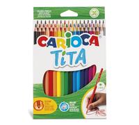 CARIOCA TITA, Colored Pencils, Hexagonal Resin Pencils, for Children and Adults, for Drawing and Coloring, Soft Writing, Assorted Colors, 36 Pieces