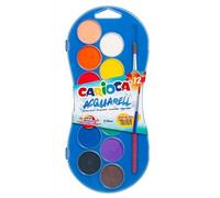 Carioca Watercolour Primary Colours | Case with Basic Colours | Easy to Mix and Light Resistant | Case of 12 Watercolours