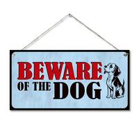 CARISPIBET Beware of the Dog! Outdoors home signs Garden gate warning signs house plaque door signs 6" x 12"