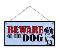 CARISPIBET Beware of the Dog! Signs for dog owners arning signs for your home entrance outdoors signs garden house plaque gate signs 6" x 12"