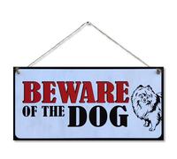 CARISPIBET Beware of the Dog! Warning signs for your home outdoors attention signs garden gate house signage door plaques 6" x 12"