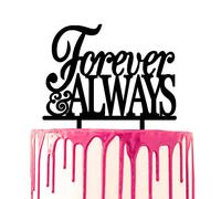 CARISPIBET Cake topper decoration written script "Forever & Always" Acrylic cake decorative wedding cake topper cake decoration