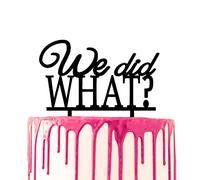 CARISPIBET cake topper funny cake decoration with script We did what? acrylic decorative tool